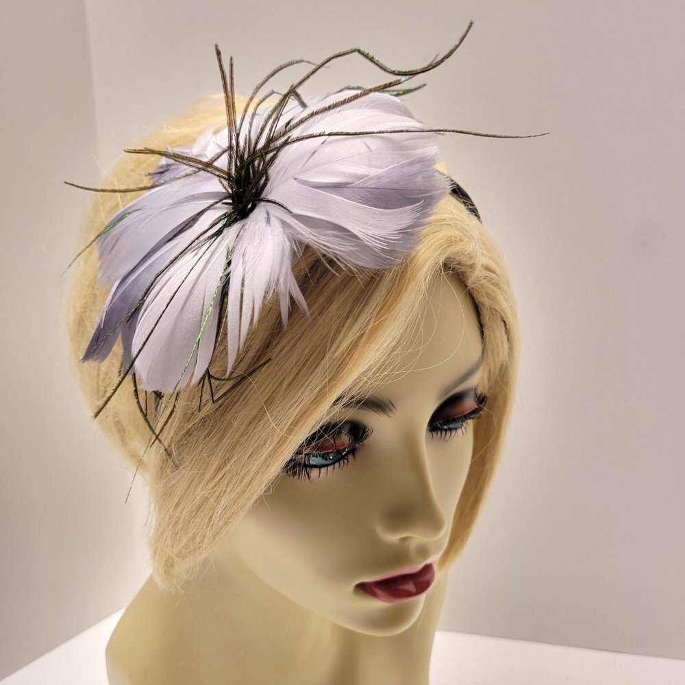 Teens or Kids Grey hibiscus floral Headband or Hair Accessory
